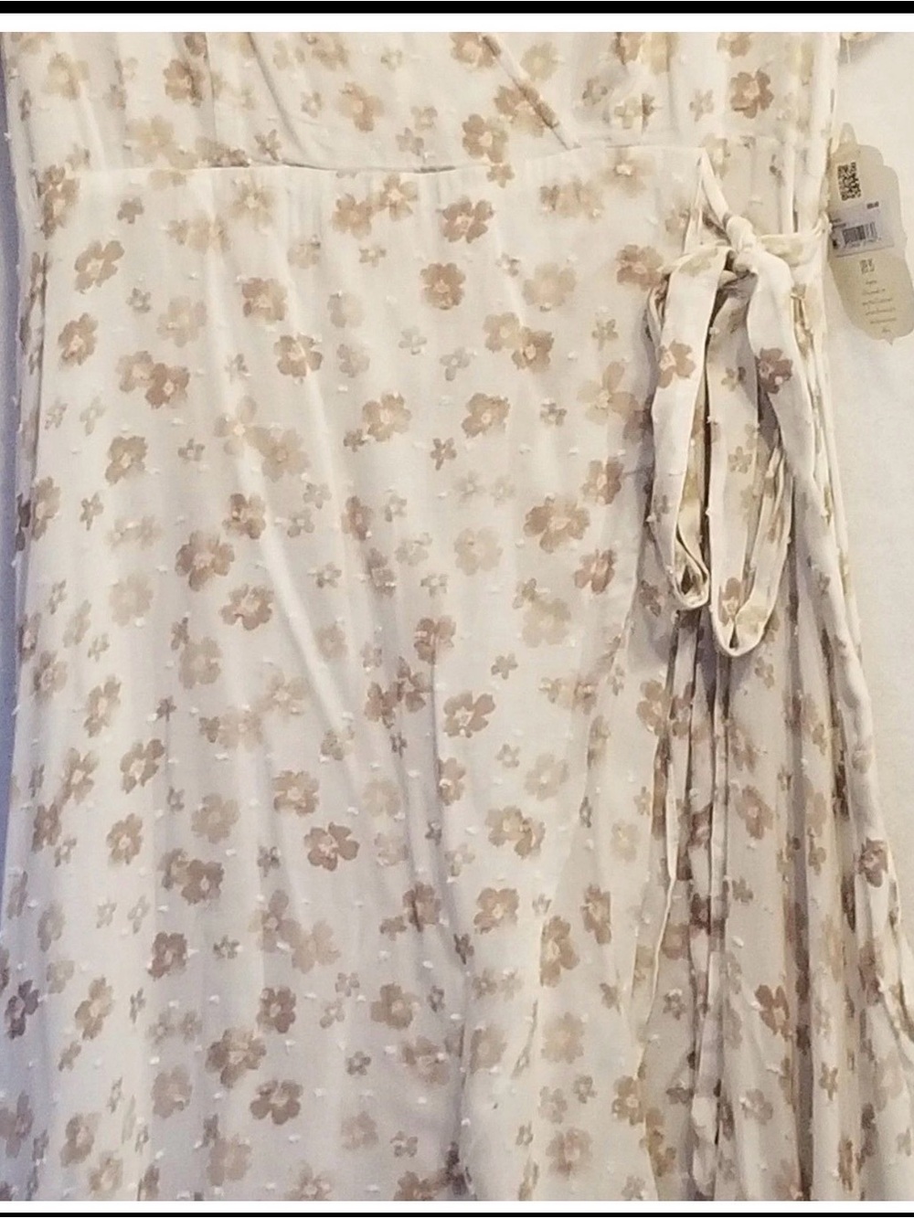 Altar'd State Dress Maxi Wrap Cream -Beige Floral High Low Size Large - Picture 3 of 8